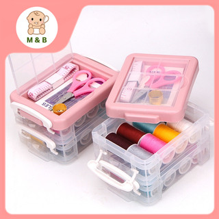 🍼Hộp lưu trữ bộ dụng cụ may thủ công ba lớp cầm tay