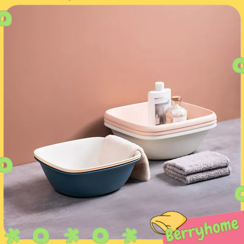 Chậu rửa bằng nhựa gia dụng Phòng ngủ tập thể Hình vuông dễ thương để bát BerryHome~