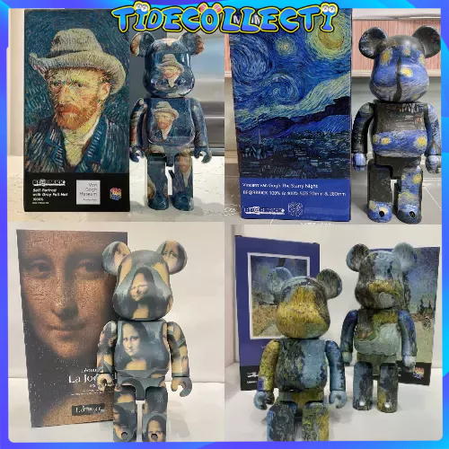 Mô Hình Nhân Vật Bearbrick × Monroe Lisa/Van Gogh/sunflower 400% 28cm
