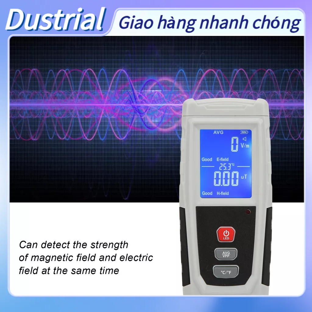 Máy dò bức xạ trường điện từ kỹ thuật số XRCLIF‑3121 đo EMF hộ gia đình dành cho phụ nữ mang thai Dustrial B.