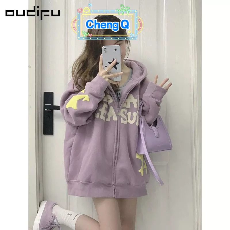 Áo Khoác Dáng Rộng Chất Liệu Cotton Nhung Cao Cấp Thời Trang Mùa Thu Đông Ấm Áp