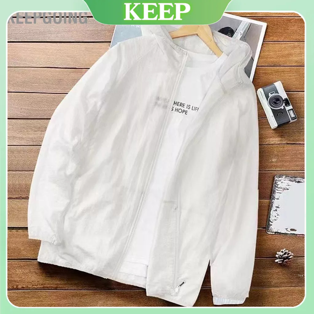 Keepgoing Nam Áo Chống Nắng Nhẹ Thoáng Khí UV Dài Tay Làm Mát Hoodie Cho Mùa Hè Câu Cá Đi Bộ Đường Tập Luyện