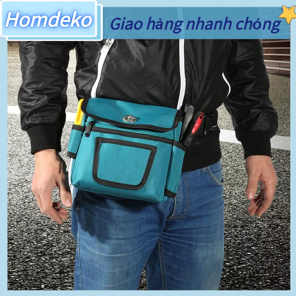 Túi đeo thắt lưng bằng vải Oxford đa chức năng đựng dụng cụ bảo trì thợ điện Homdeko S.