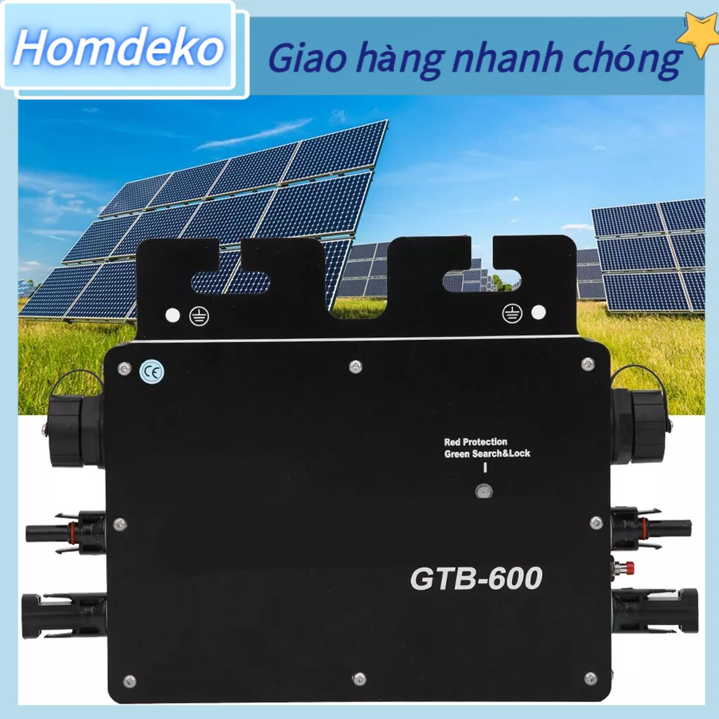 Biến tần hòa lưới năng lượng mặt trời Pure Sin Vẫy hợp kim nhôm Micro Inverter GTB‑600 600W Homdeko