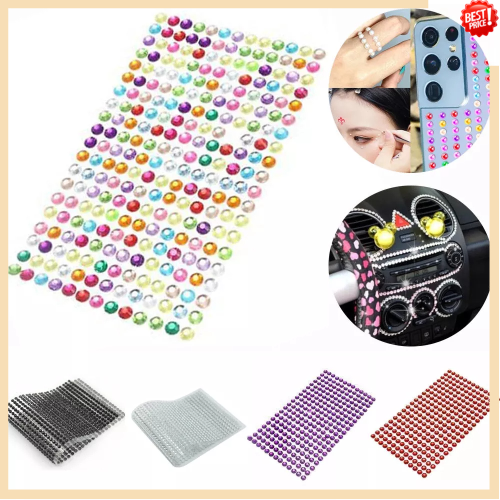 Miếng Dán Trang Trí Điện Thoại / Sổ Tay Đính Đá Lấp Lánh Xinh Xắn