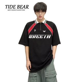 Tide bear áo thun polo tide bear tay ngắn dáng rộng thời trang mùa hè 2023 cho nam