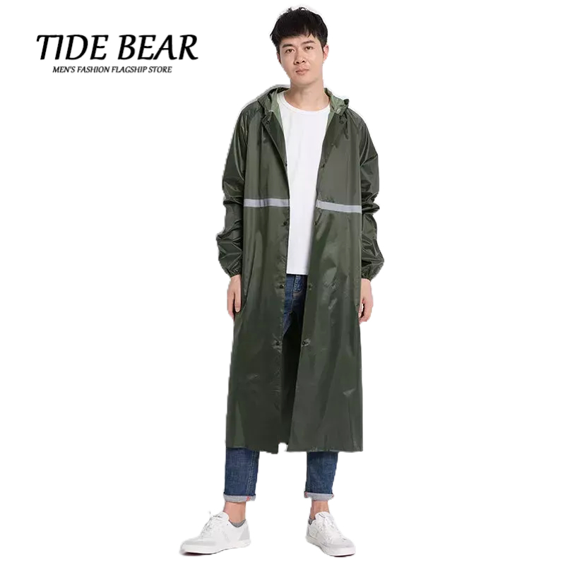TIDE BEAR Áo Mưa Dáng Dài Phản Quang Họa Tiết One Piece Cá Tính Cho Người Lớn