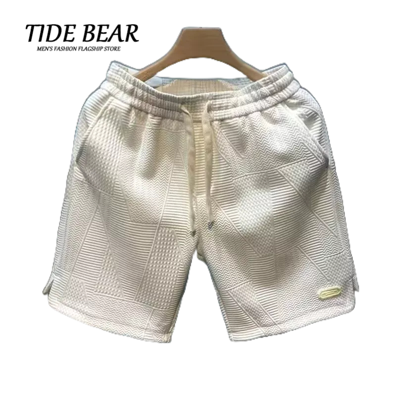 Quần ngắn TIDE BEAR ống rộng màu trơn thời trang mùa hè cho nam