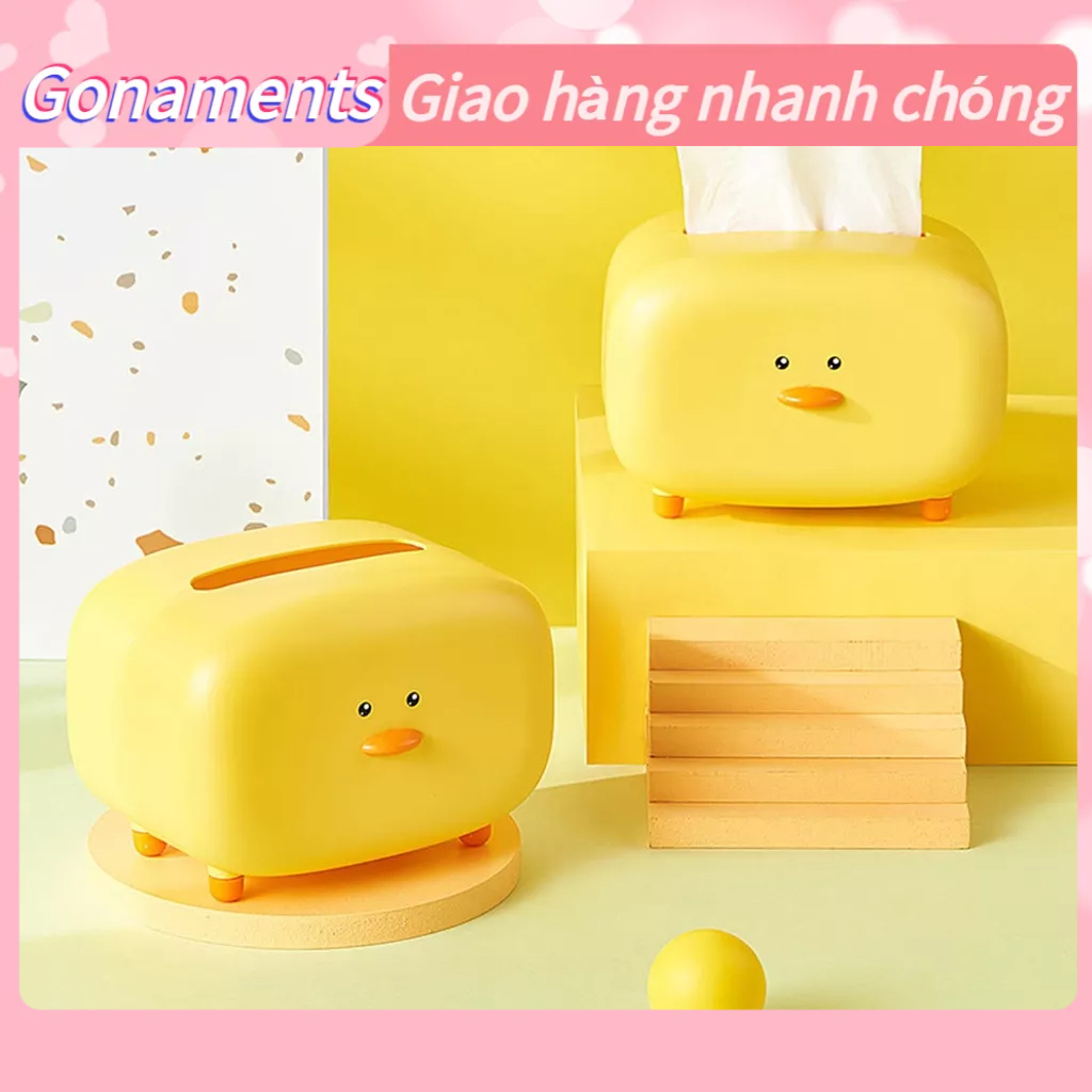 Hộp đựng giấy vệ sinh dán tường Giá để đồ nhà tắm hộp khăn giấy hình vịt vàng siêu yêu Kệ để khăn giấy đa năng Gonaments I.