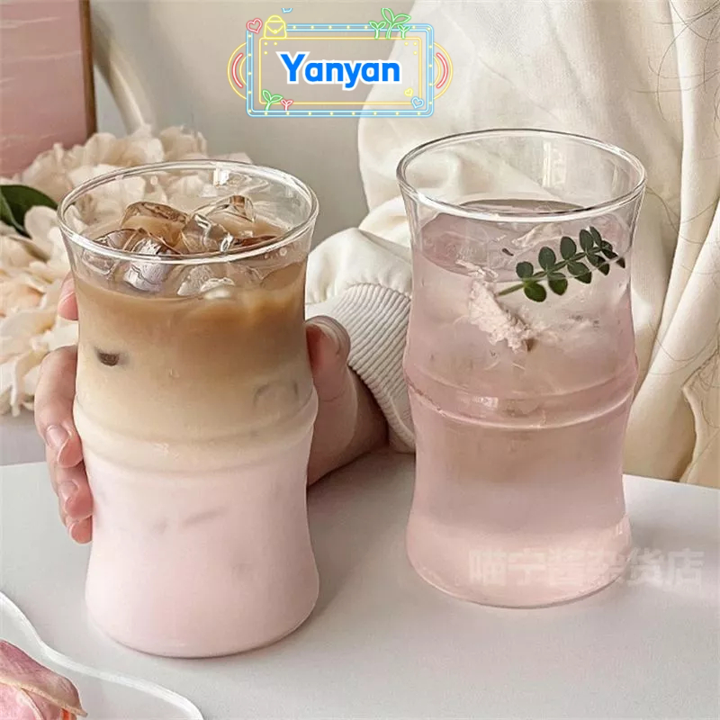 Cốc Uống Cà Phê Latte Bằng Thủy Tinh Họa Tiết Dễ Thương