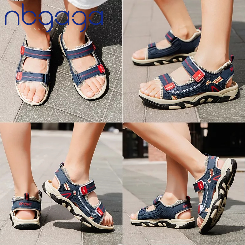 Xăng đan Bằng Sợi Nhỏ Nhẹ Thoáng Khí Chống Trượt Dành Cho Bé Trai Xăng đan cao su hở ngón thoáng khí phong cách thời trang mùa hè cho bé trai