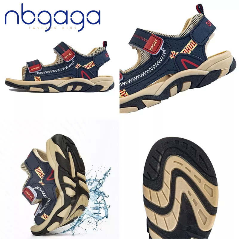 Xăng đan Bằng Sợi Nhỏ Nhẹ Thoáng Khí Chống Trượt Dành Cho Bé Trai Xăng đan cao su hở ngón thoáng khí phong cách thời trang mùa hè cho bé trai