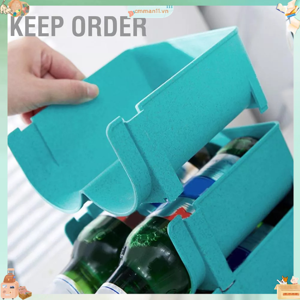 Keep order Bia có thể xếp chồng lên nhau Hộp đựng lon Giá lưu trữ Tủ lạnh Đồ uống đóng hộp Organzier