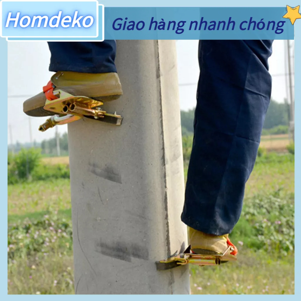 Guốc trèo cột điện, Giày Leo Núi Cột Bê Tông Chống Trơn Trượt Thép Mangan Bước Cho Thợ Điện Homdeko J.