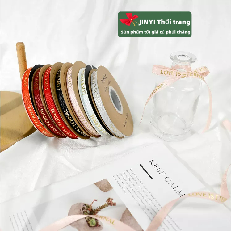 Cuộn Dây Ruy Băng Họa Tiết Trái Tim 1cm ~ 5M Trang Trí Bó Hoa Cưới / Quà Valentine