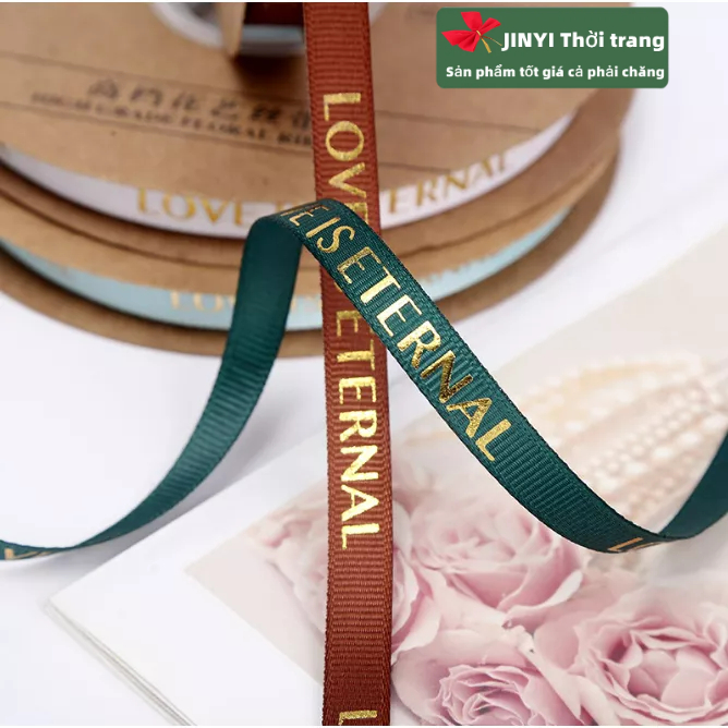 Cuộn Dây Ruy Băng Họa Tiết Trái Tim 1cm ~ 5M Trang Trí Bó Hoa Cưới / Quà Valentine