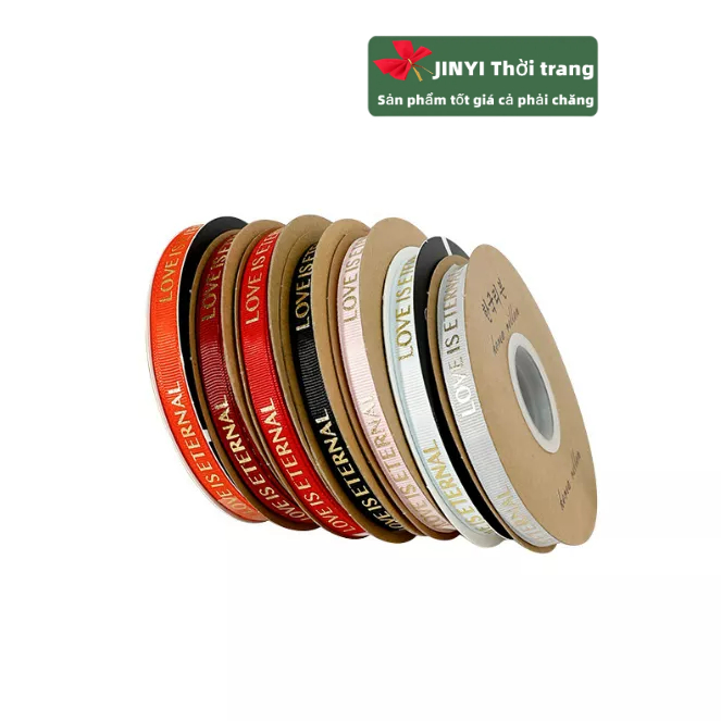 Cuộn Dây Ruy Băng Họa Tiết Trái Tim 1cm ~ 5M Trang Trí Bó Hoa Cưới / Quà Valentine