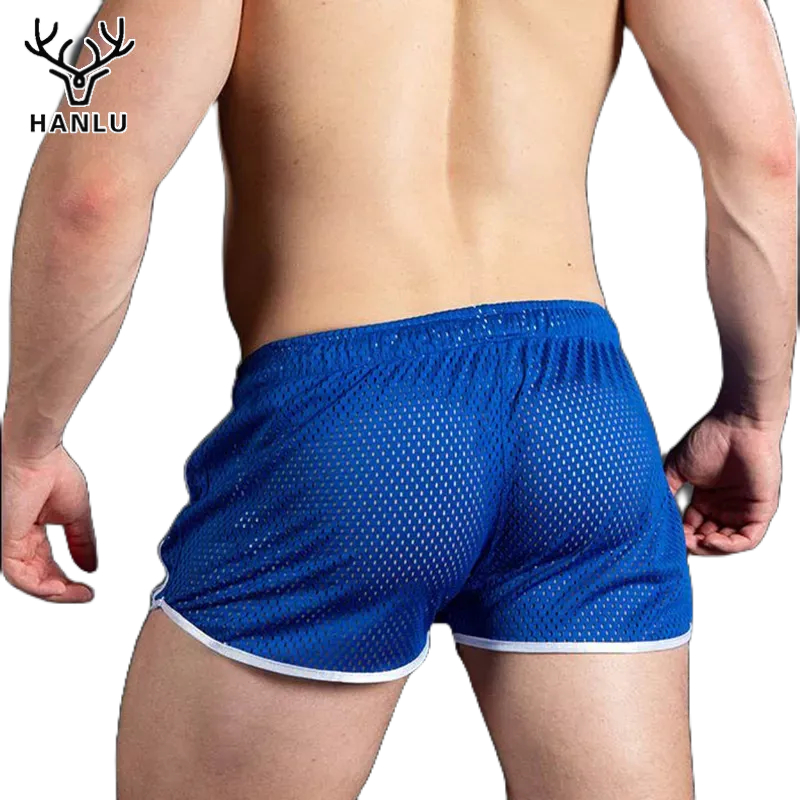 Quần Short Thể Thao Màu Trơn Phối Lưới Cỡ Lớn Nhanh Khô Thoải Mái Cho Nam