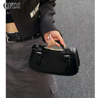 QFDI Túi Xách Da Sáp Dầu Đeo Vai Hình Vuông Phong Cách retro Cho Nữ