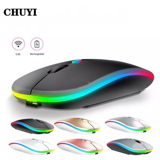 CHUYI Chuột không dây Bluetooth 2.4ghz 1600dpi Có Đèn Led Nền
