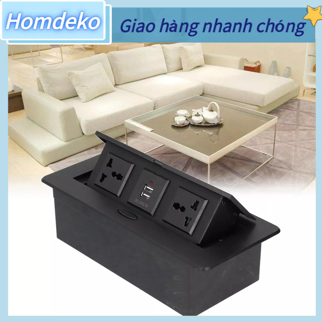 Homdeko Bảng Bật Ổ Cắm Điện USB Kép Hộp Kết Nối Hub 250V J29 Cho Văn Phòng Tại Nhà