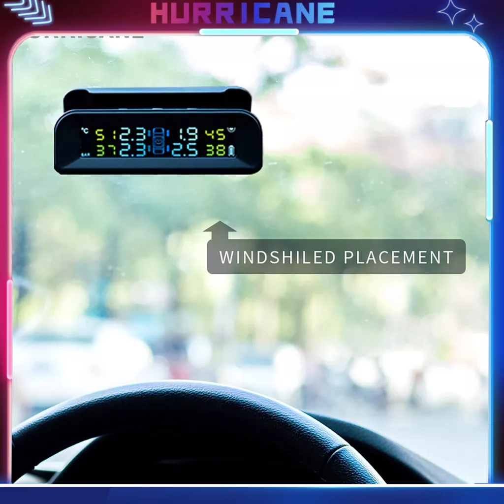 Hurricane C 260 Hệ Thống Giám Sát Áp Suất Lốp Ô Tô Năng Lượng Mặt Trời Đa Thời Gian Thực Màn Hình LCD 4 Cảm Biến