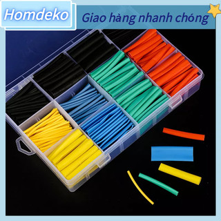 [Hàng Sẵn] Bộ 530 ống Polyolefin co nhiệt dùng để bọc cách điện cho dây cáp bộ Homdeko K.