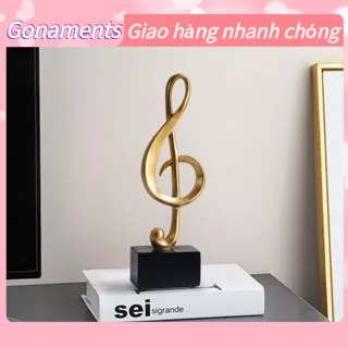 Mô Hình Nốt Nhạc Màu Vàng Đồng Dùng Để Trang Trí Nội Thất, Nốt Nhạc Tượng Điêu Khắc Hình Biểu Đồ Trang Trí Cho Bàn Làm Việc Văn Phòng Tại Nhà Gonaments E.