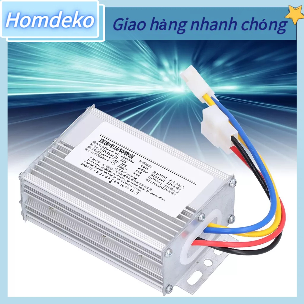 Bộ chuyển đổi điện áp một chiều 48V‑96V sang 12V DC Ổn định chống thấm nước hiệu quả Máy biến cung cấp đầu ra Homdeko J.