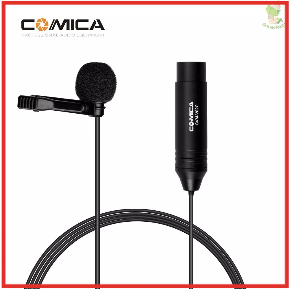COMICA CVM-V02O Omnidirectional Lavalier Lapel Microphone Condenser Mic XLR Plug Supports 48V Phantom Power Compatible w Came-6.5