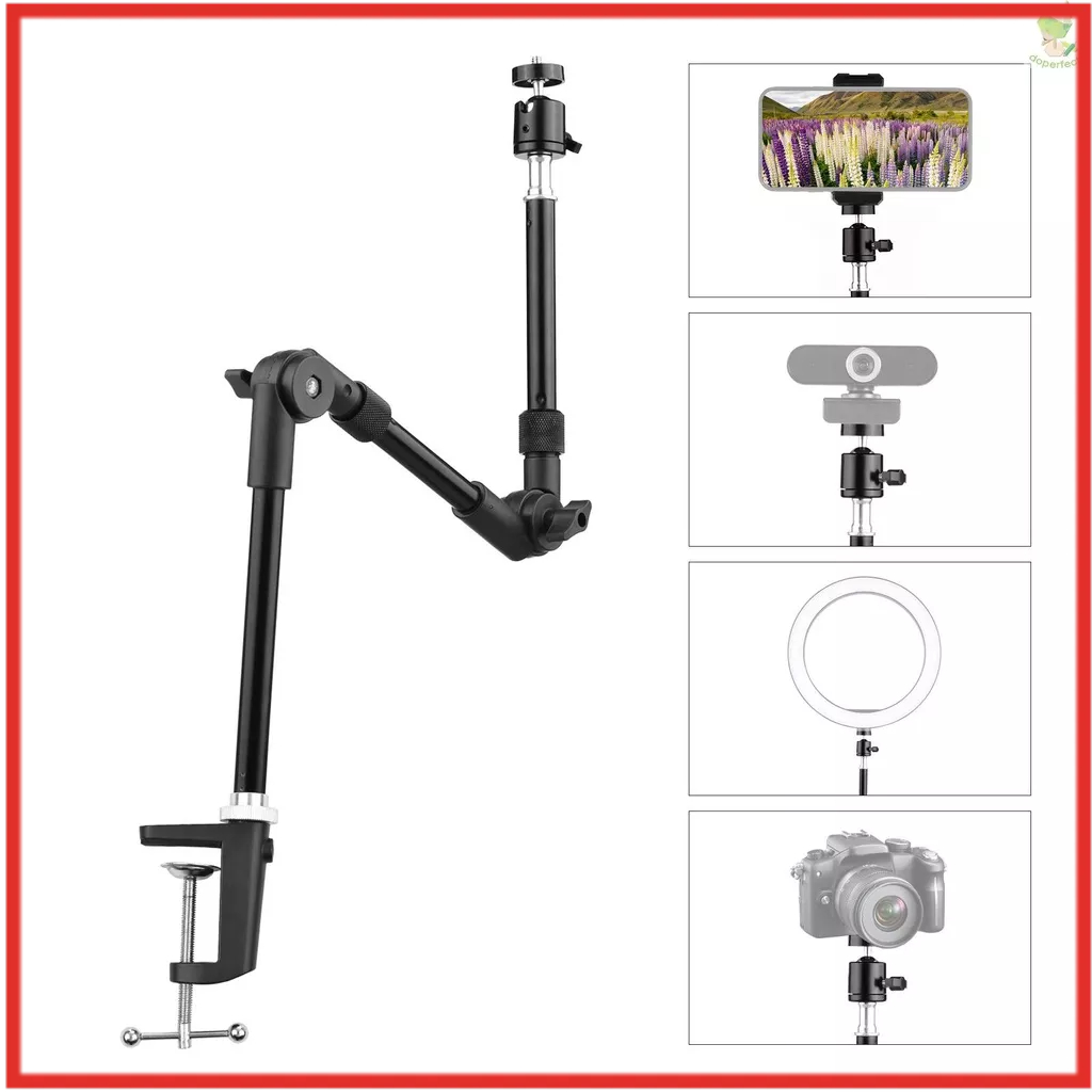 Andoer ST-01 Flexible Foldable Desk Mount Stand Metal Bracket 1/4 Inch Screw 3kg Load Capacity with Flexible Ballhead De   Came-6.5