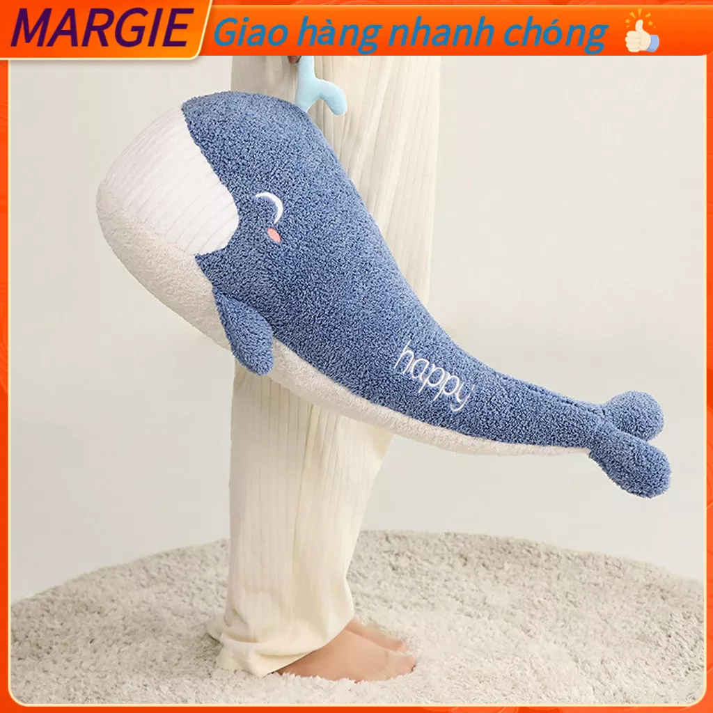 Gối ôm hình Cá voi Gấu bông nhồi bông dễ thương làm quà tặng cho bạn gái MARGIE R.