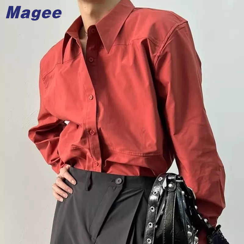Áo Sơ Mi Cotton Màu Trơn Thời Trang Retro Hàn Quốc Cho Nam