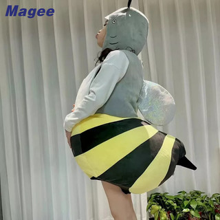 Ba Lô Vải Bông Hình Cá Mập / Ong Thời Trang Mới Cho Nam Và Nữ
