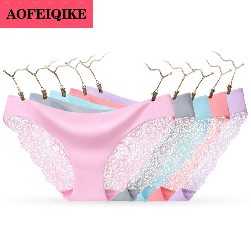 AOFEIQIKE Quần lót ren xuyên thấu thoáng mát gợi cảm cho nữ