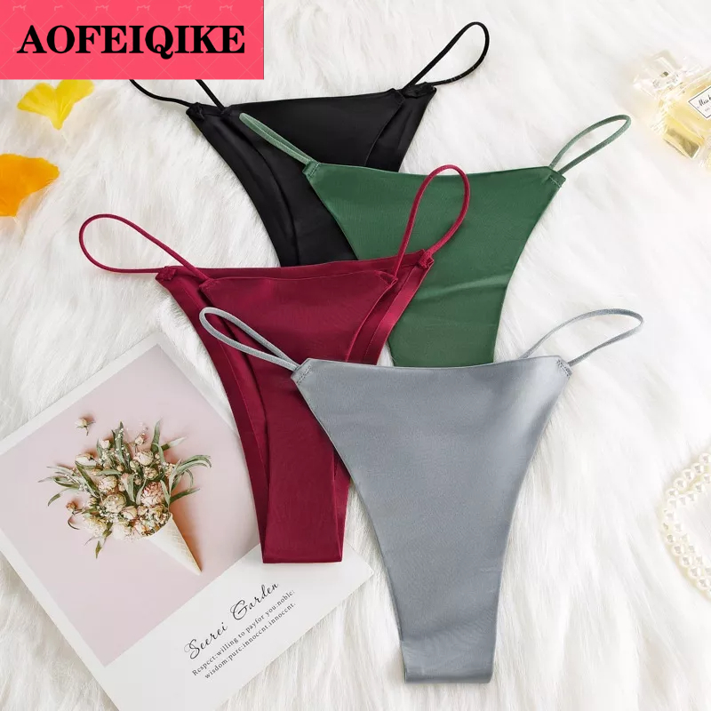 Quần lót lụa AOFEIQIKE không đường may gợi cảm cho nữ size S-XL