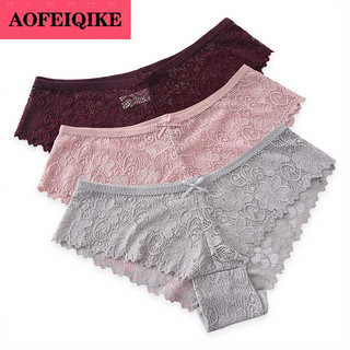 AOFEIQIKE Quần lót ren lưng thấp gợi cảm cho nữ