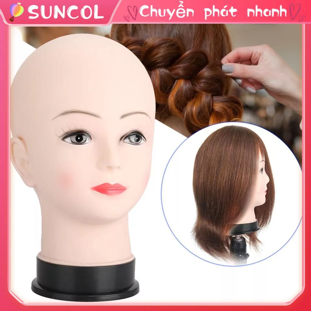 SUNCOL Mềm Mại Đầu Manocanh Massage Trang Điểm Thực Hành Mẫu Thẩm Mỹ Đào Tạo Tóc Giả Nón Màn Hình Hiển Thị