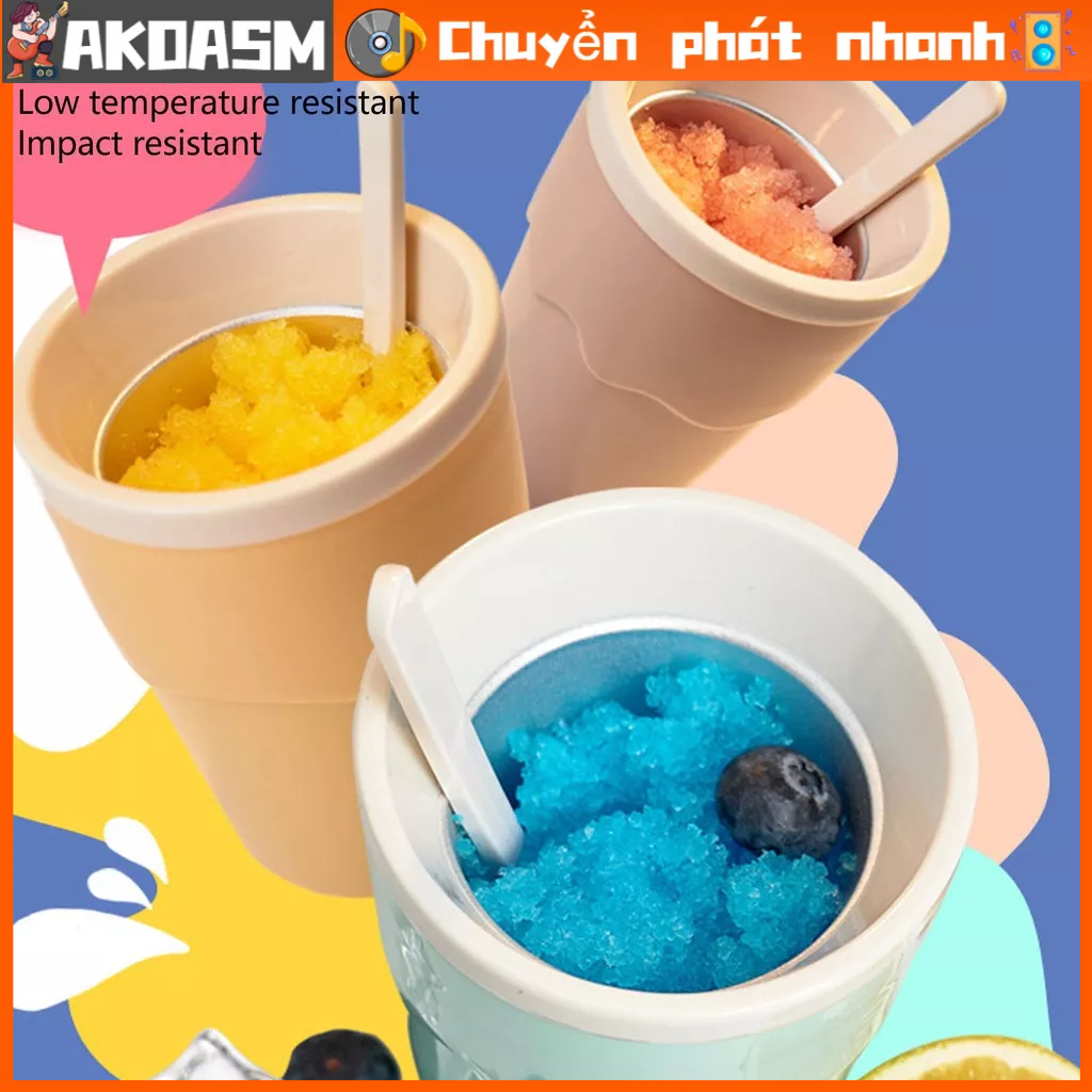 AKOASM Cốc Slushie 200ml Thao tác dễ dàng bằng nhôm PP bền nhẹ Kích thước di động bóp cho gia đình đi du lịch cắm trại