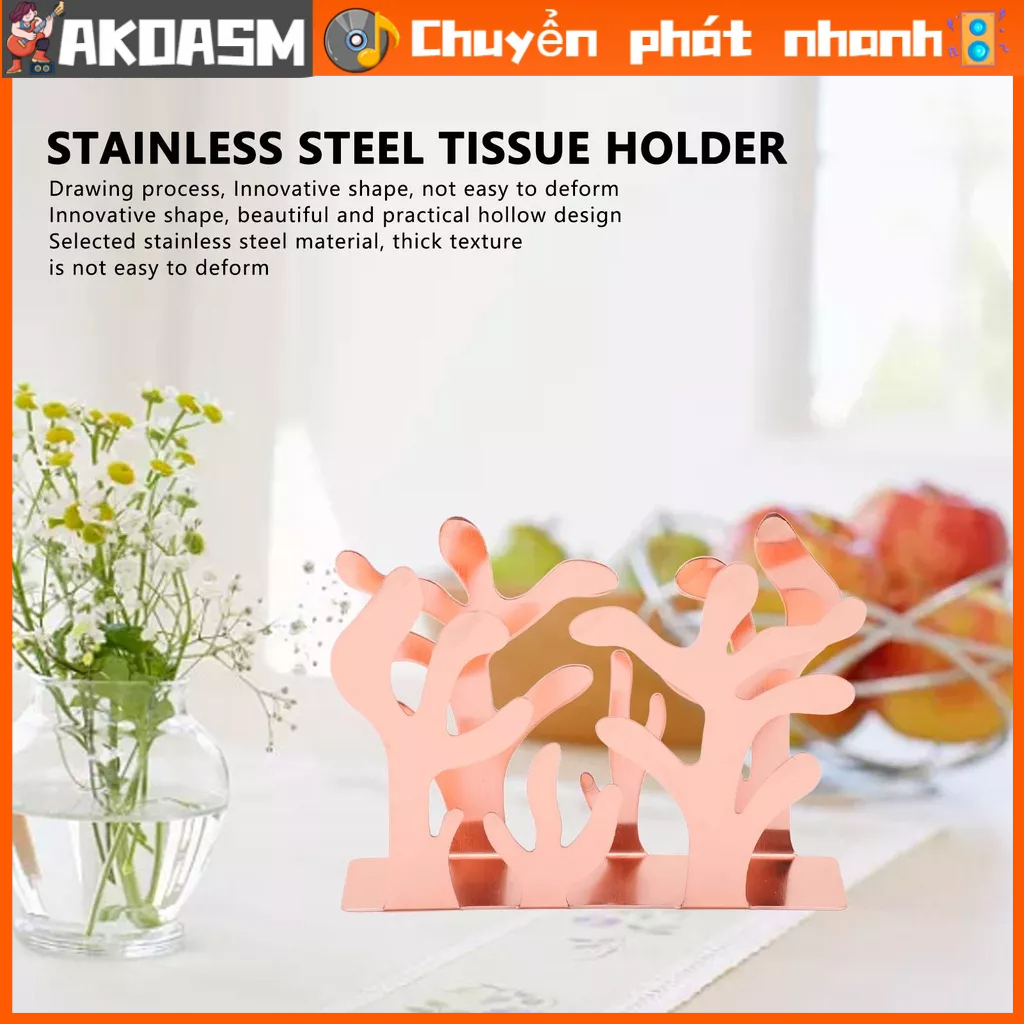 AKOASM Giá đỡ khăn ăn Hình dạng rong biển sáng tạo Lưu trữ văn phòng giấy dọc kim loại bằng thép không gỉ