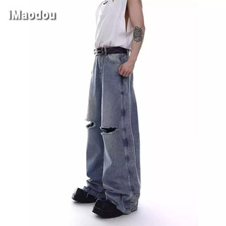 Quần jean IMAODOU ống suông màu gradient phong cách công nghiệp thời trang retro