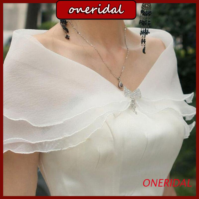 Khăn choàng vải voan màu trơn xuyên thấu xinh xắn dành cho cô dâu