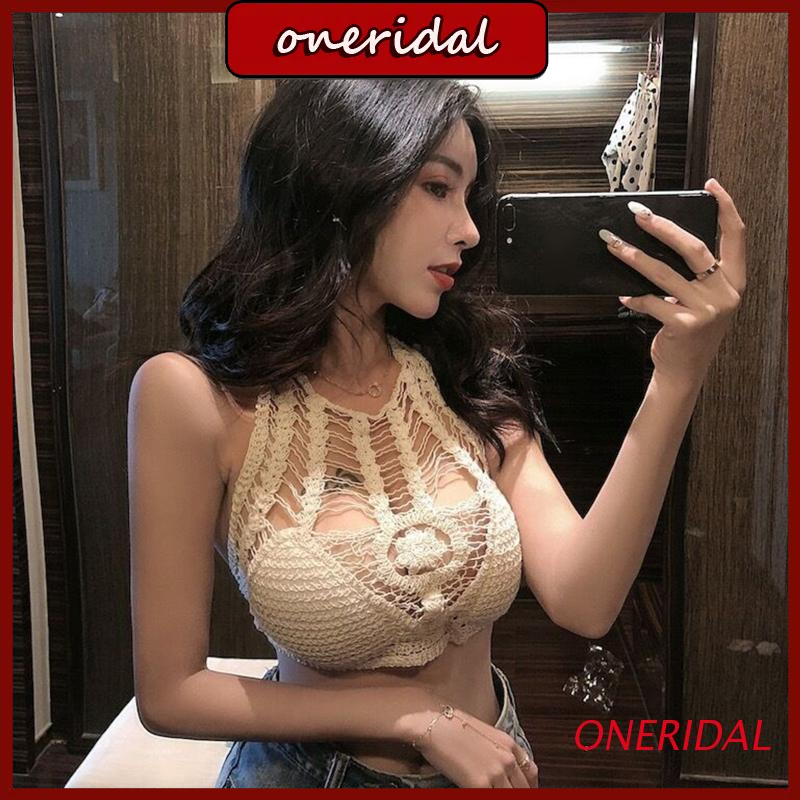 Áo Lót Đan Móc Màu Trơn Hở Lưng Có Đệm Ngực Thời Trang Đi Biển Quyến Rũ Cho Nữ