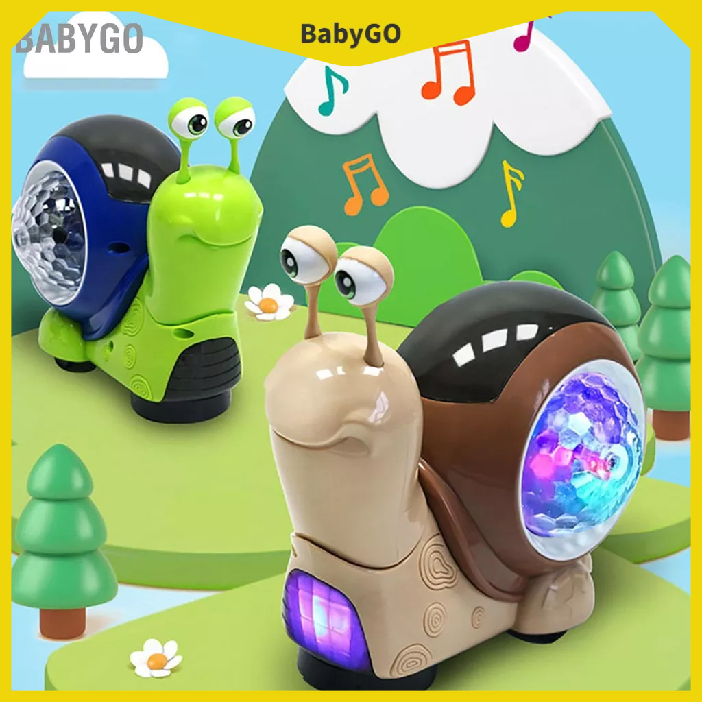 ● BabyGo Đồ Chơi Con Ốc Sên Có Đèn Nhạc Đa Năng Tương Tác Đi Bộ Điện Nằm Bụng Thời Gian Cho Bé Tập