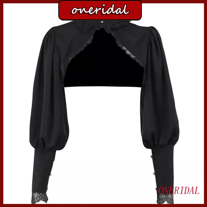 Áo Hoodie Croptop Tay Dài Phồng Màu Đen Thời Trang