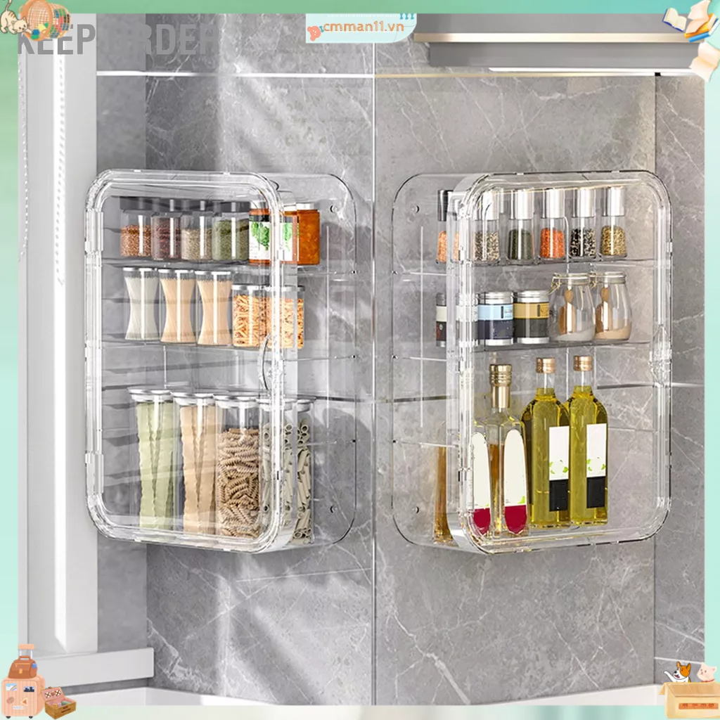 Keep order Hoàn Toàn Trong Suốt Màn Hình Đa Năng Hộp Từ Tính 2L Treo Tường Bảo Quản Trang Điểm Gia Vị Anime Đồ Chơi cmman11.vn