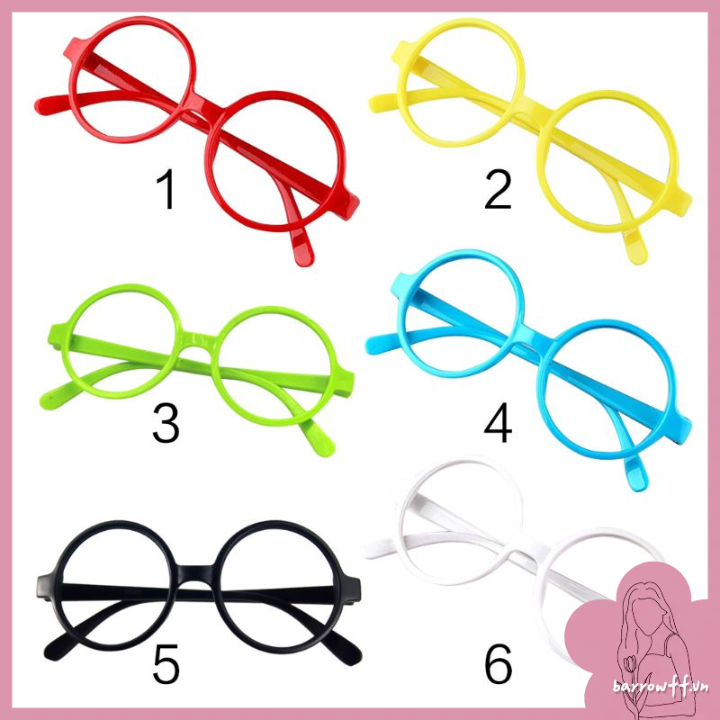 Gọng kính tròn không tròng màu kẹo dễ thương dành cho mẹ và bé