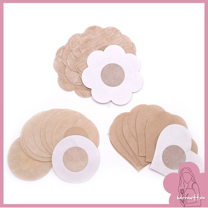 Set 3 miếng dán ngực miếng dán nhũ hoa cặp miếng dán ngực vô hình chất liệu vải không dệt dùng một lần quyến rũ cho nữ