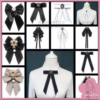 Nơ cài cổ áo đính ngọc trai giả thời trang dành cho nữ