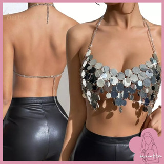 Brroa Áo Bikini Dạng Chuỗi Tua Rua Đính Kim Sa Lấp Lánh Gợi Cảm Cho Nữ